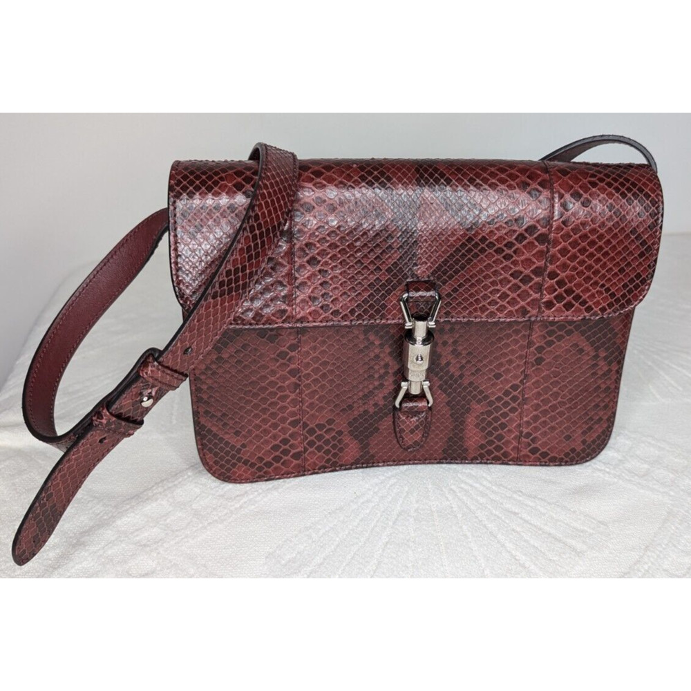 Gucci Burgundy Python‎ Jackie Handbag w/dust cover and COA Excellent condition